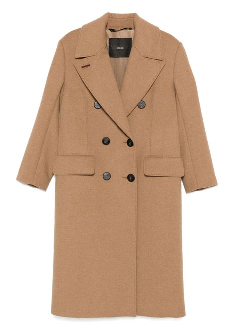 Cappotto doppiopetto in cachemire, cammello e lana certo in beige Maxmara atelier - donna